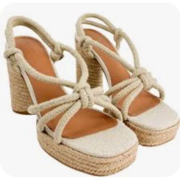 Mercedes Castillo Audra Platform Sandals in Natural NWB Size 8 1/2 - Picture 1 of 9